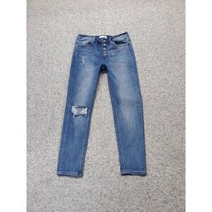 Buckle Vervet Women's High Rise Exposed Button Fly Ripped Distressed skinny 30